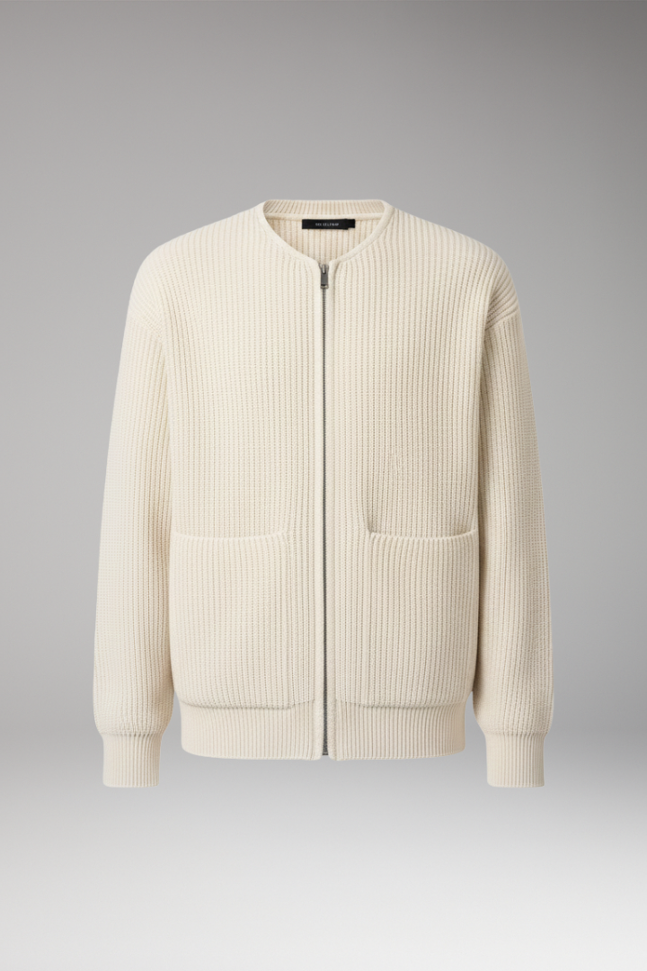 Men's Ribbed Jacket Front Zip Closure - VibreMode