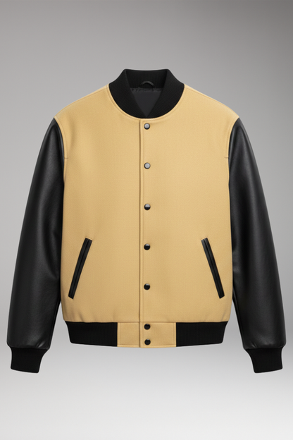 Men's Ribbed Trim Jacket with Side Pockets - VibreMode
