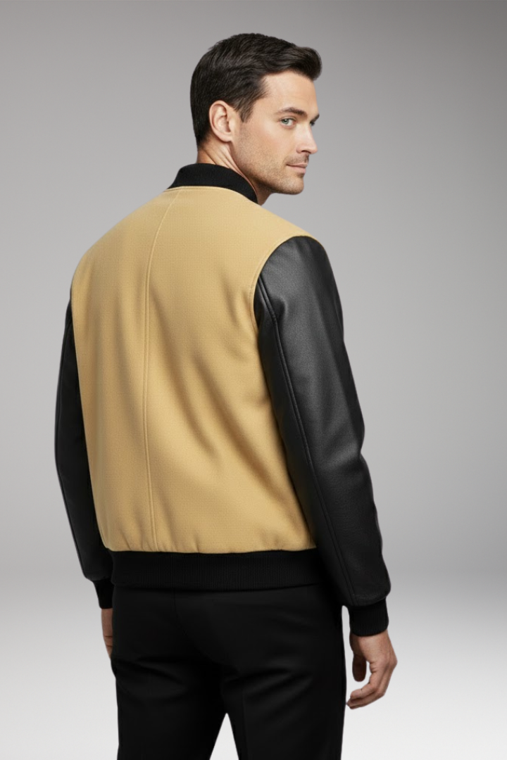 Men's Ribbed Trim Jacket with Side Pockets