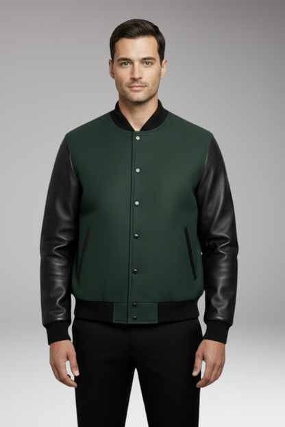Men's Ribbed Trim Jacket with Side Pockets