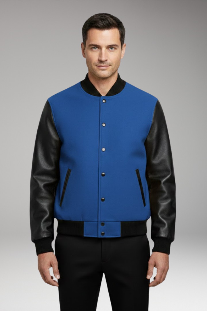 Men's Ribbed Trim Jacket with Side Pockets