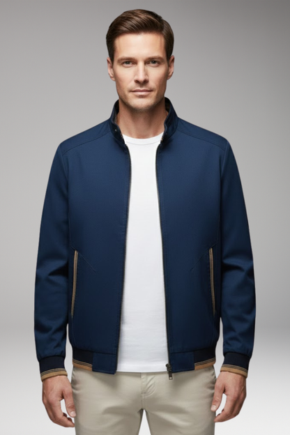 Men's Stand-Up Collar Jacket Ribbed Cuffs