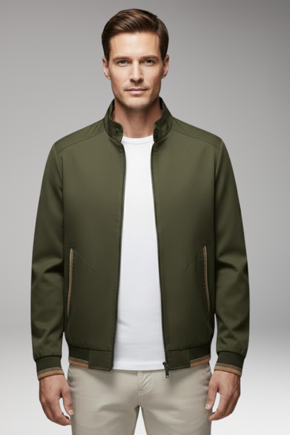 Men's Stand-Up Collar Jacket Ribbed Cuffs
