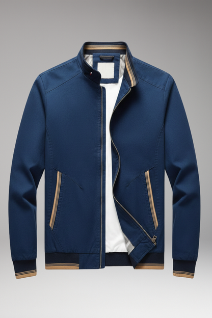 Men's Stand-Up Collar Jacket Ribbed Cuffs - VibreMode