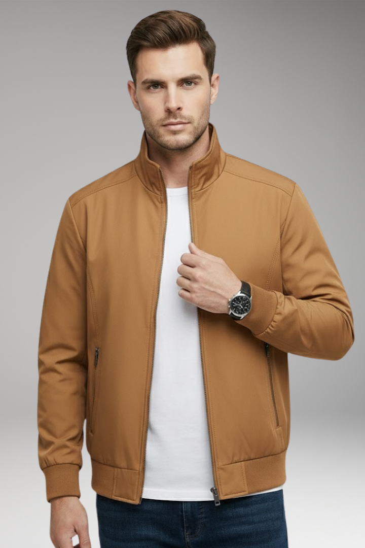 Men's Stand-Up Collar Zip Jacket