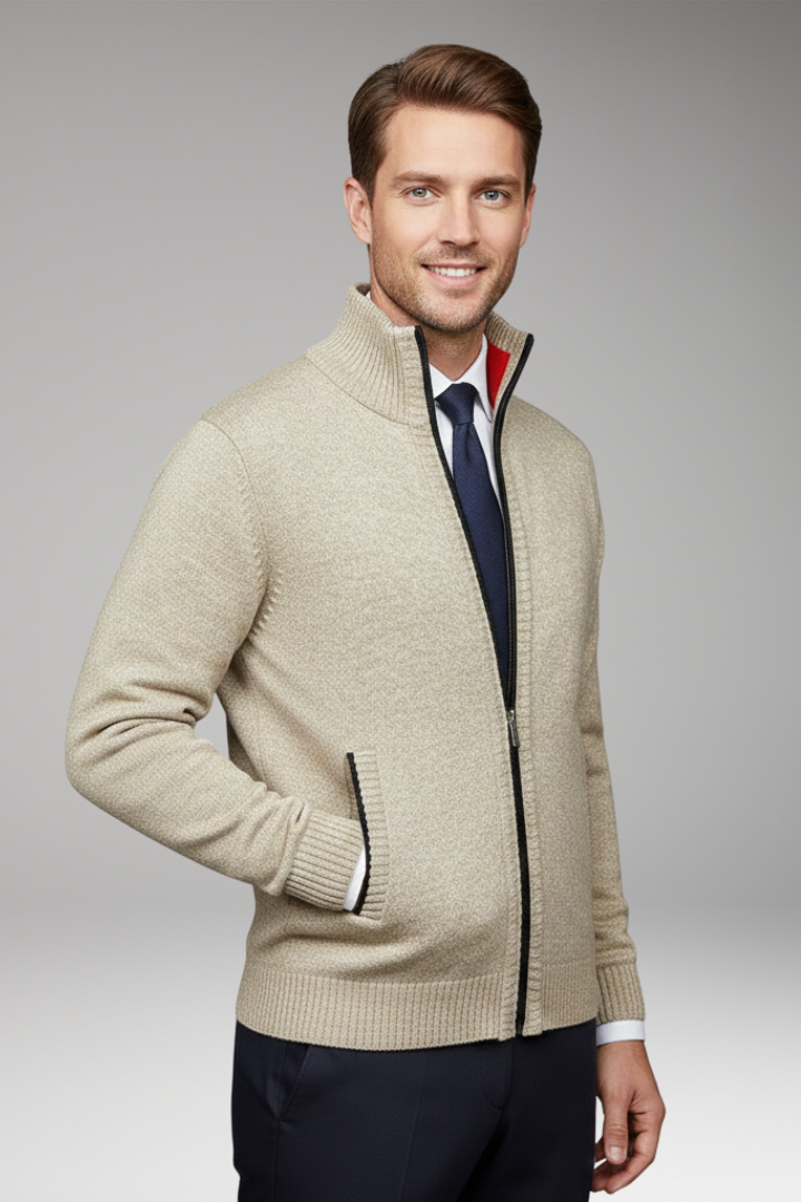 Men's Zipper Jacket Stand-Up Collar