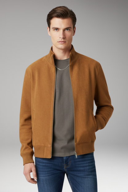 Men's Stand Collar Jacket Elastic Cuffs