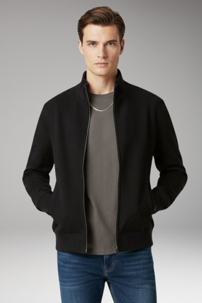 Men's Stand Collar Jacket Elastic Cuffs