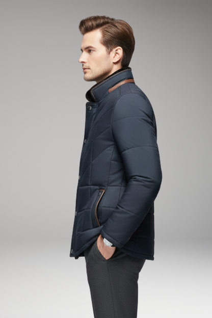 Men's Quilted Jacket Stand Collar
