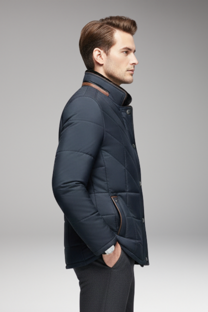 Men's Quilted Jacket Stand Collar