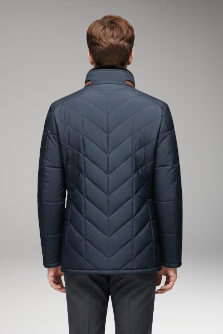 Men's Quilted Jacket Stand Collar