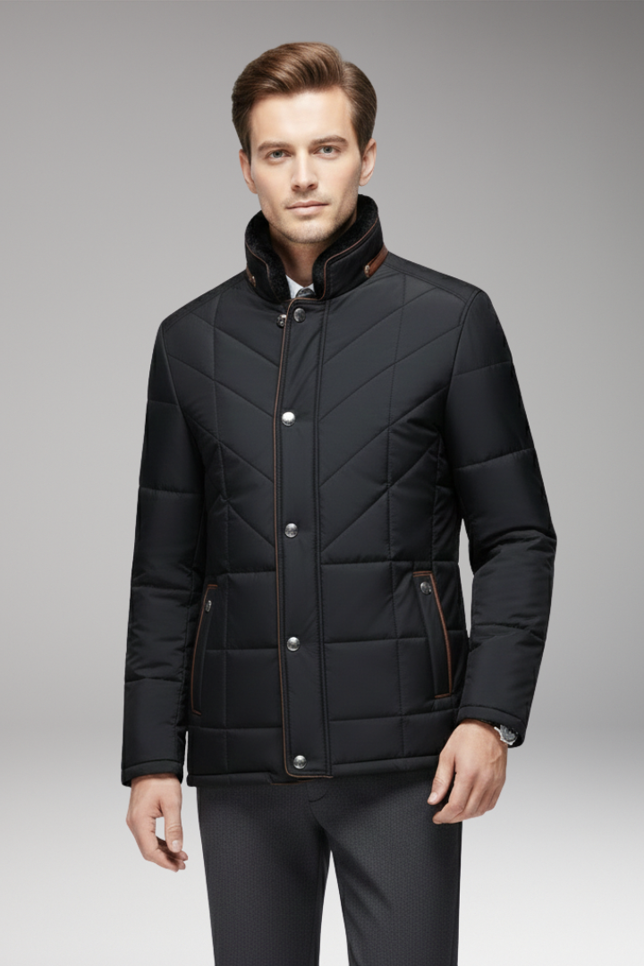 Men's Quilted Jacket Stand Collar