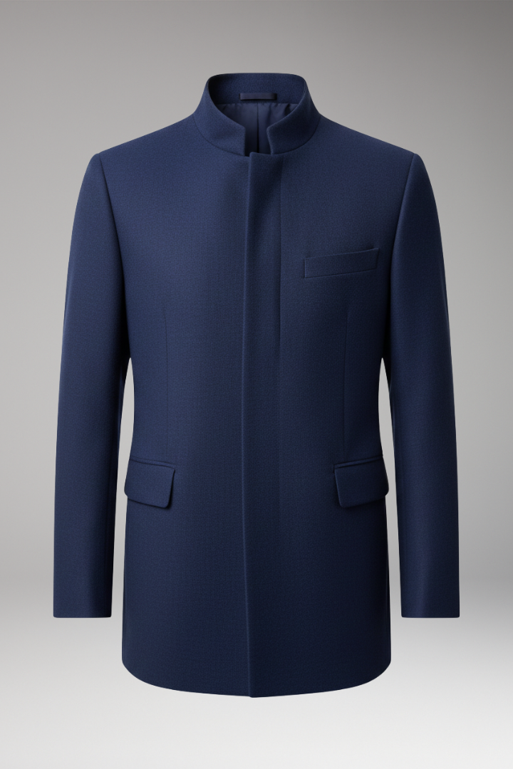 Men's Straight Cut Jacket Structured Collar - VibreMode