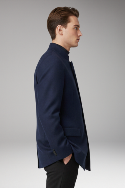 Men's Straight Cut Jacket Structured Collar