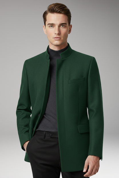 Men's Straight Cut Jacket Structured Collar