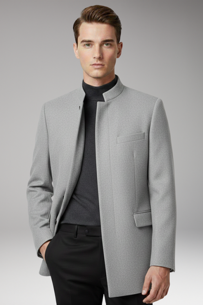 Men's Straight Cut Jacket Structured Collar