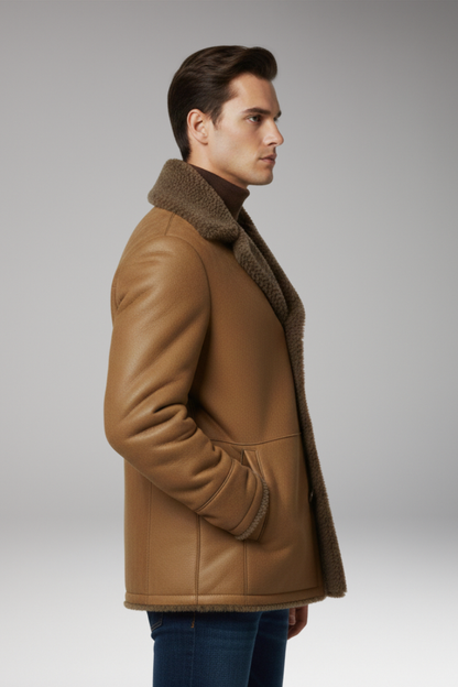 Men's Fleece Lined Jacket Wide Collar