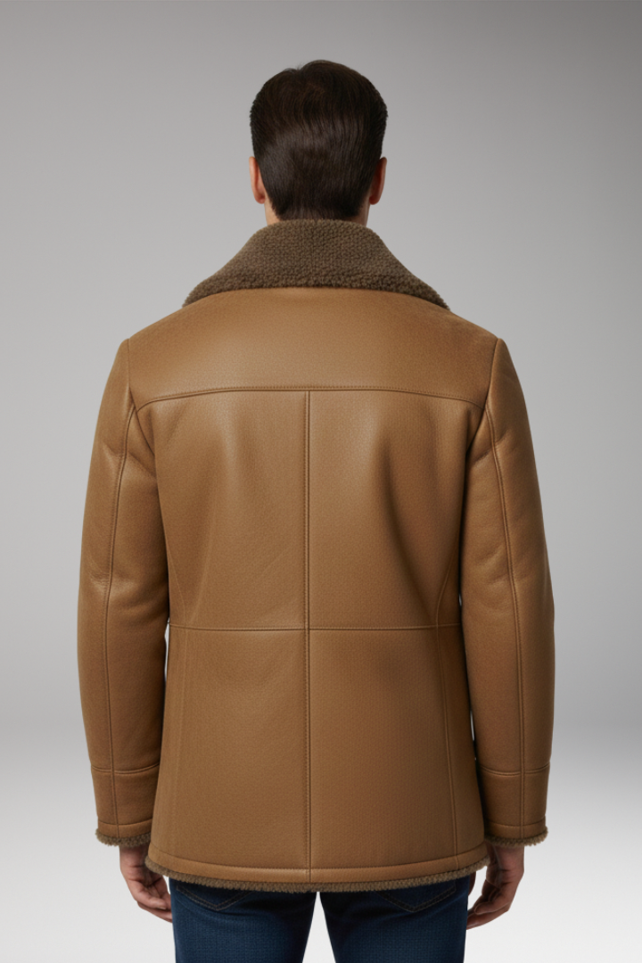 Men's Fleece Lined Jacket Wide Collar