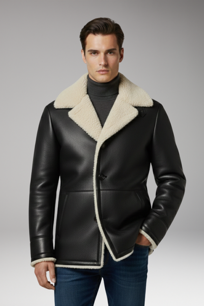 Men's Fleece Lined Jacket Wide Collar
