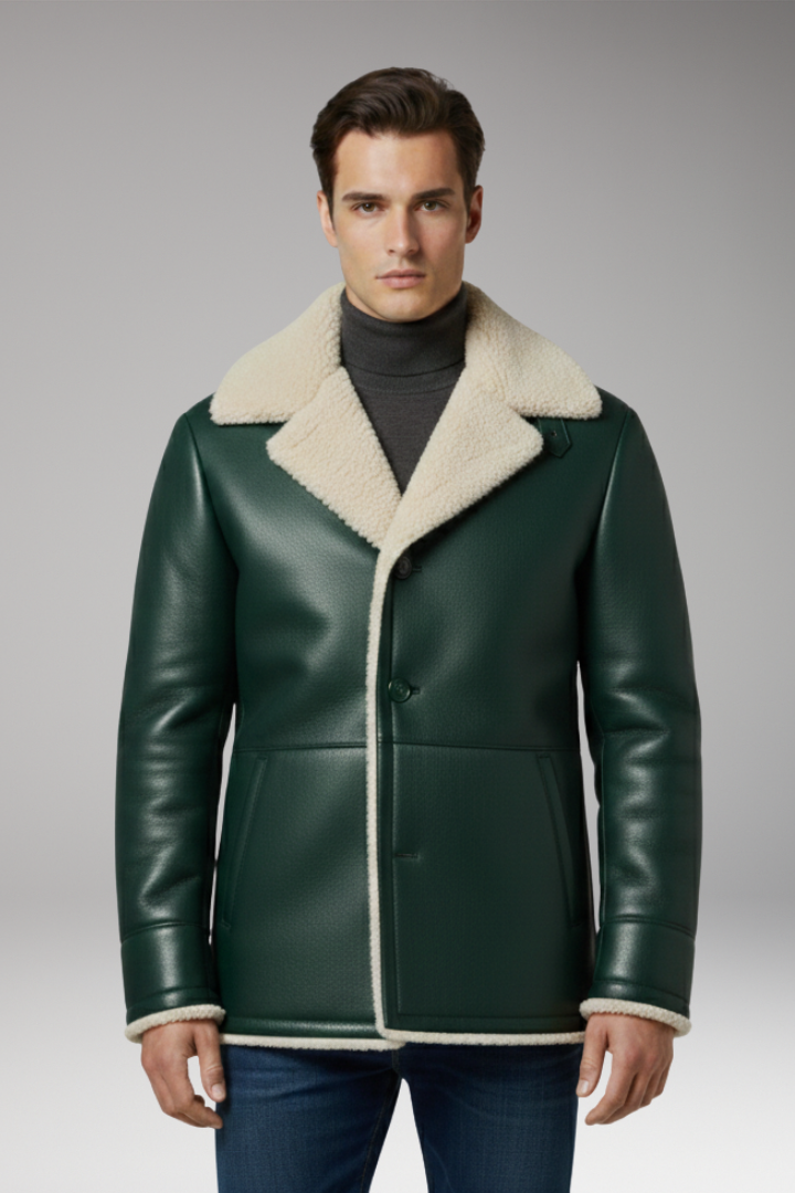 Men's Fleece Lined Jacket Wide Collar