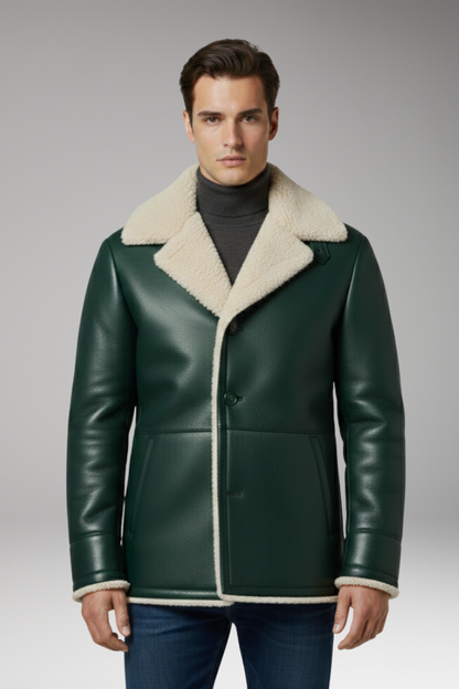 Men's Fleece Lined Jacket Wide Collar