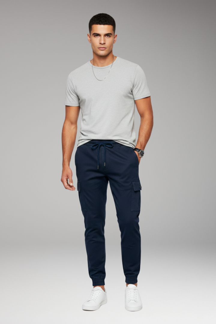 Men's Jogger Pants Elastic Waist Cargo Pockets