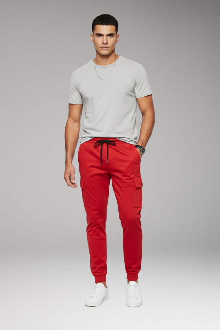 Men's Jogger Pants Elastic Waist Cargo Pockets