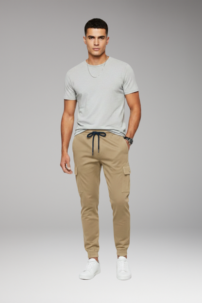 Men's Jogger Pants Elastic Waist Cargo Pockets