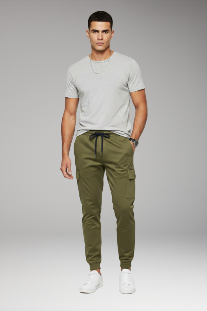 Men's Jogger Pants Elastic Waist Cargo Pockets