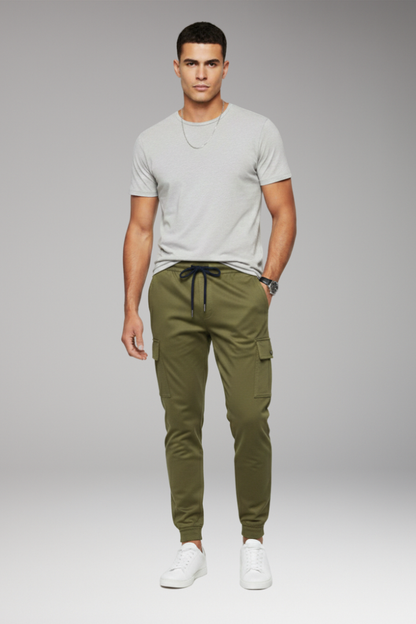 Men's Jogger Pants Elastic Waist Cargo Pockets