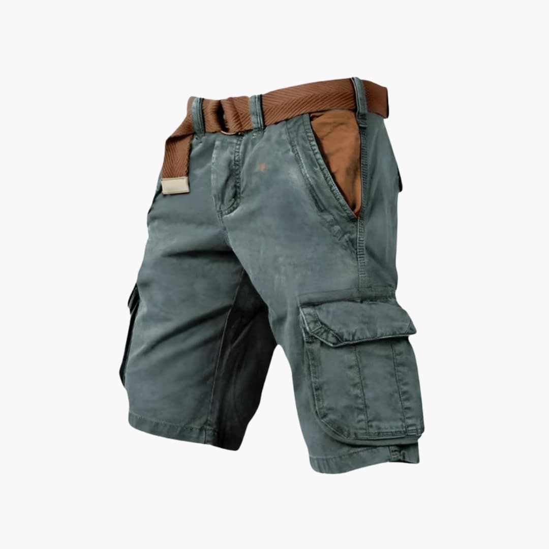 Men's Cargo Shorts Zipper Pockets Khaki