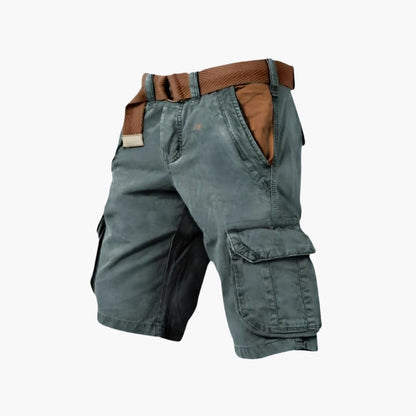 Men's Cargo Shorts Zipper Pockets Khaki