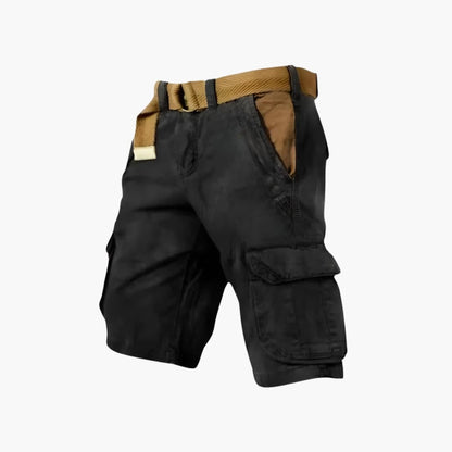 Men's Cargo Shorts Zipper Pockets Khaki