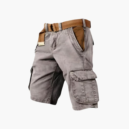 Men's Cargo Shorts Zipper Pockets Khaki