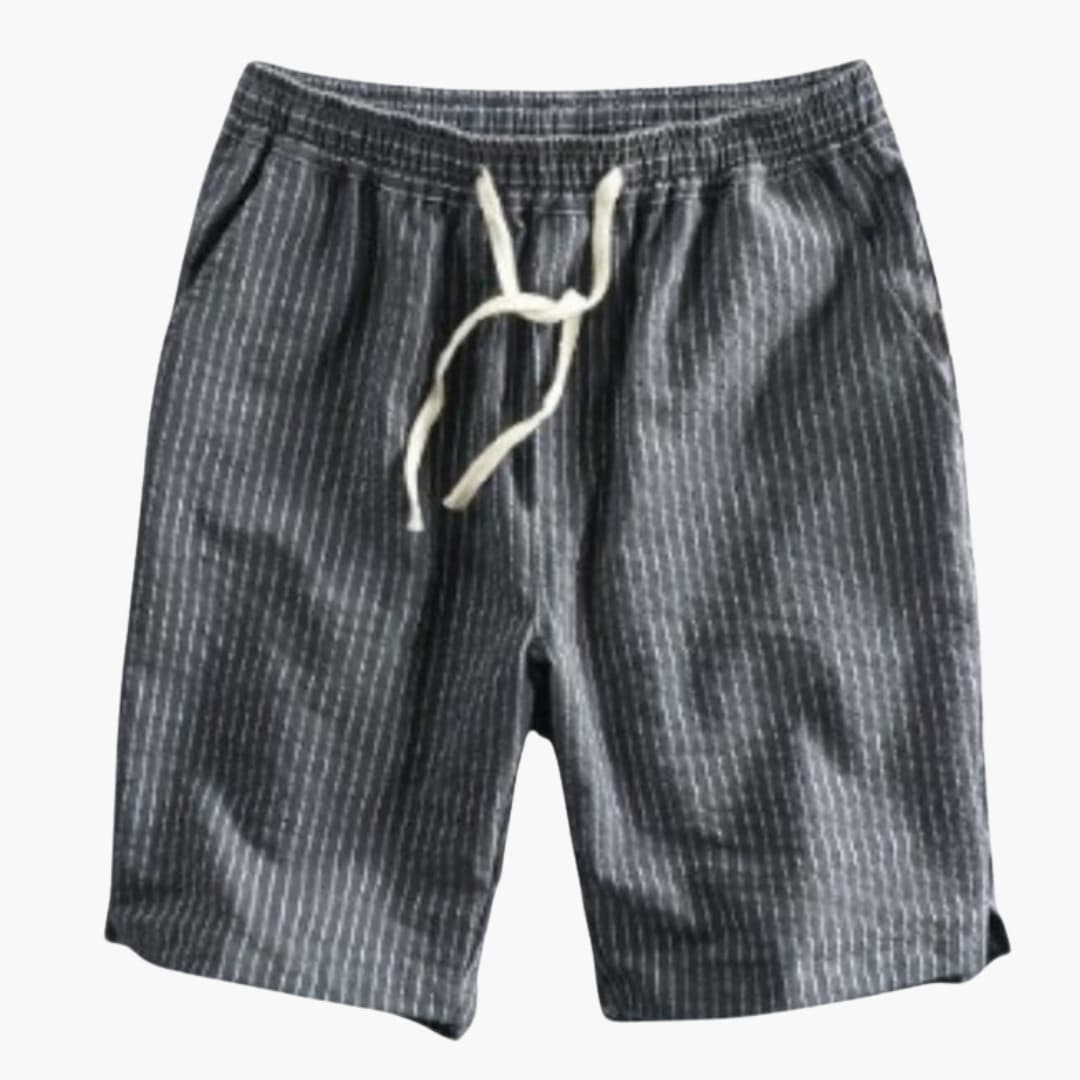 Men's Striped Shorts Elastic Waistband Side Pockets