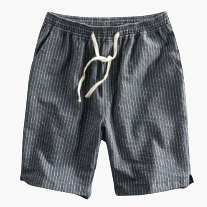 Men's Striped Shorts Elastic Waistband Side Pockets