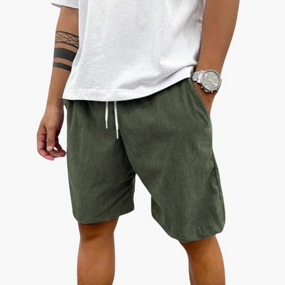 Men's Textured Shorts Elastic Waist Black