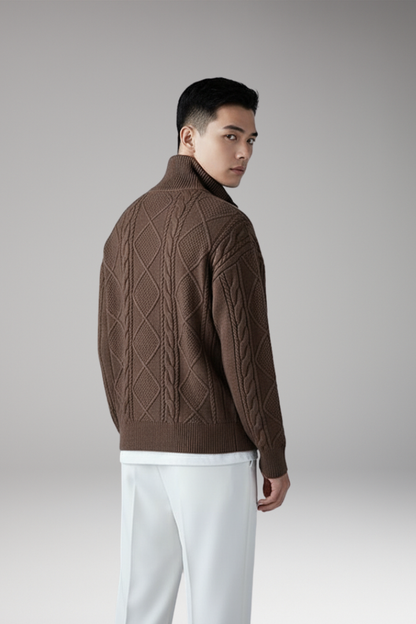 Men's Knit Cardigan Button Front Ribbed