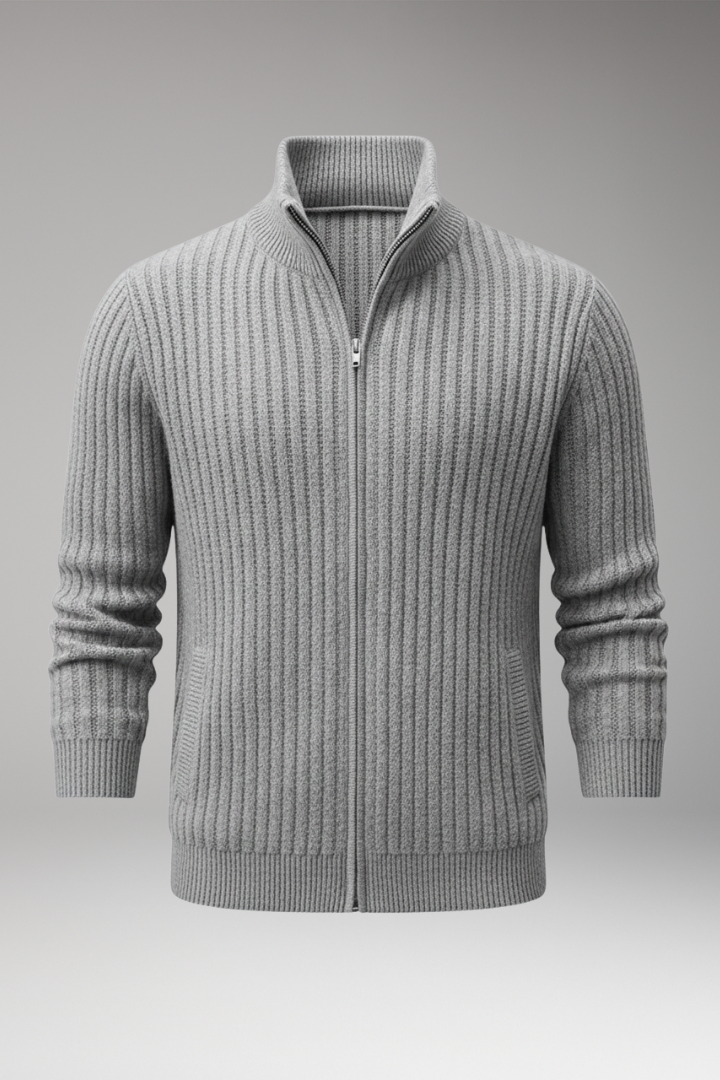 Men's Striped Knit Cardigan - VibreMode