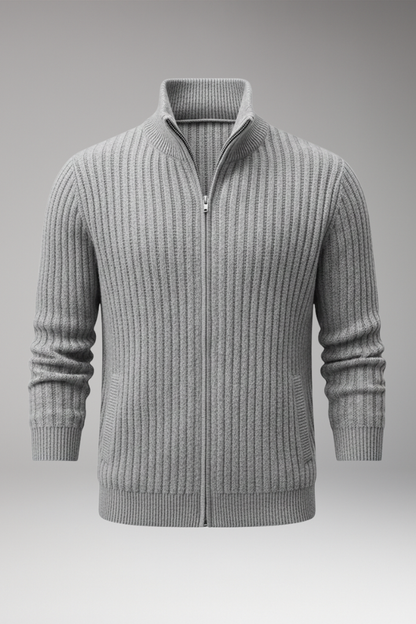 Men's Striped Knit Cardigan - VibreMode