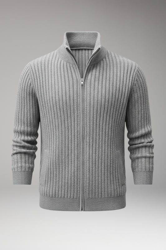 Men's Striped Knit Cardigan - VibreMode