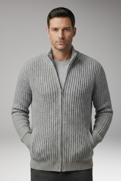 Men's Striped Knit Cardigan