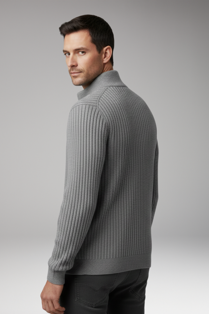 Men's Striped Knit Cardigan