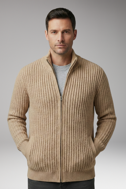 Men's Striped Knit Cardigan