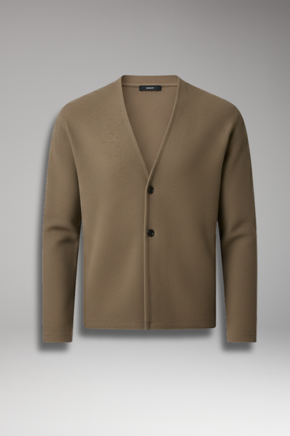 Men's Knit Cardigan Ribbed Two Button - VibreMode