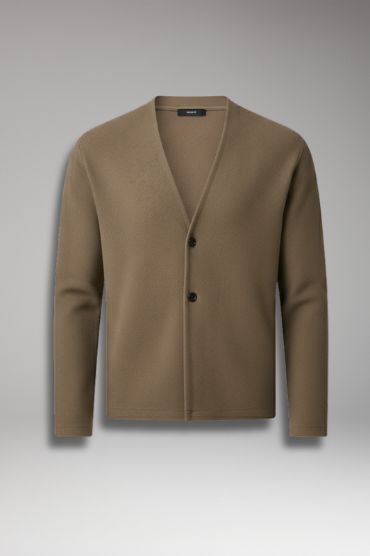 Men's Knit Cardigan Ribbed Two Button - VibreMode