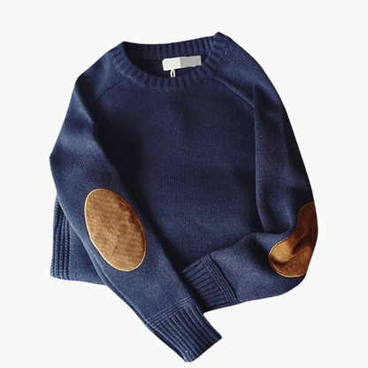 Men's Knit Sweater Long Sleeves Elbow Patches
