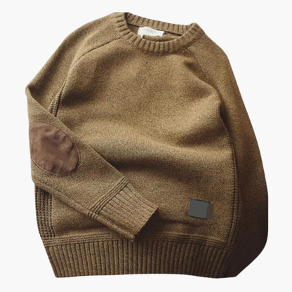 Men's Knit Sweater Long Sleeves Elbow Patches