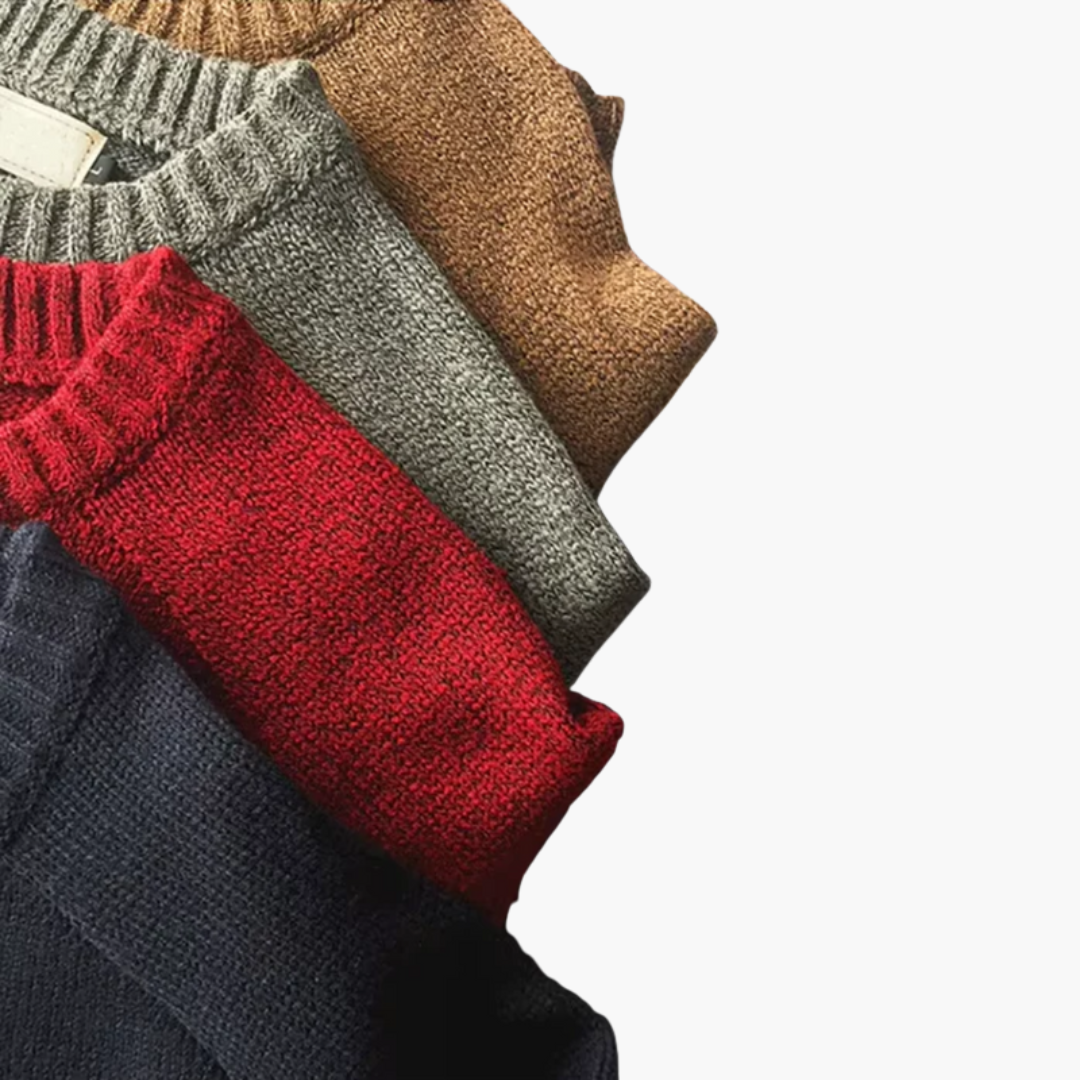 Men's Knit Sweater Long Sleeves Elbow Patches