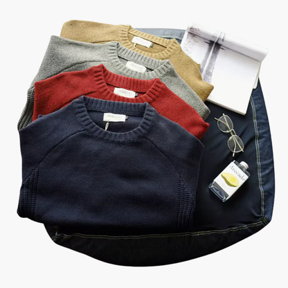 Men's Knit Sweater Long Sleeves Elbow Patches